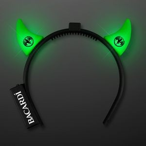 Green Light Up Devil Horns Headband