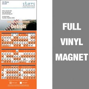 Detroit Pro Baseball Schedule Vinyl Magnet (3 1/2"x8 1/2")