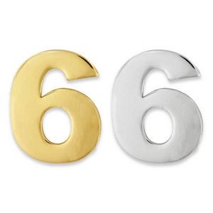 Number "6" Lapel Pin - Gold or Silver