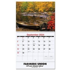 Scenic Water Monthly Wall Calendar w/Coil Bound (10 5/8