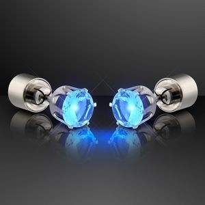 Blue LED Faux Sapphire Pierced Earrings - BLANK