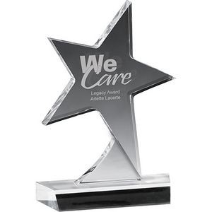 Clear Standing Star Award (5"x 7"x 3/4") Laser Engraved