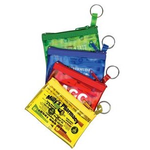 Key Ring Zippered First Aid Pouch (Translucent Vinyl)