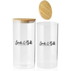 37 Oz. Store N Go Glass Storage Jars with Bamboo Lids