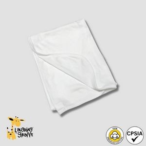 Baby Receiving Blanket - White - Premium 100% Cotton - Laughing Giraffe®