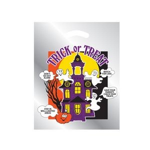 Halloween Stock Design Silver Reflective Die Cut Bag  Haunted House