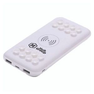 Suction Cup Dual Port Wireless Power Bank - 8000 mAh