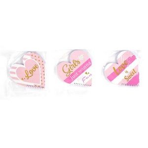 Valentine Memo Pads - Pink, Gold, White, 80 Sheets (Case of 48)