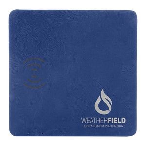 Blue/Silver Leatherette Phone Charging Mat