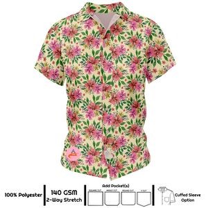 Women's Full Sublimation Hawaiian Shirt - 140G 4-Way Stretch Poly
