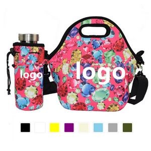 Neoprene Lunch Cooler Tote With Optional Bottle Cooler
