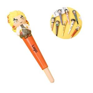 2 in 1 Squishy Anime Character Ball Pen and Squeeze Toy
