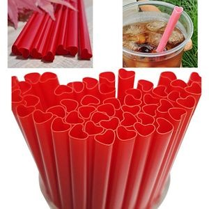 8 1/4 Inches Heart Shaped Disposable Drinking Cute Straw