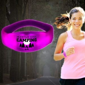 Sound Activated Pink Digi-Printed LED Stretchy Bangle Bracelet