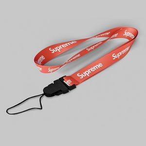 5/8" Red custom lanyard printed with company logo with Cellphone Hook attachment 0.625"
