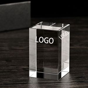 3D Rectangular Crystal Decorative Paperweight Award