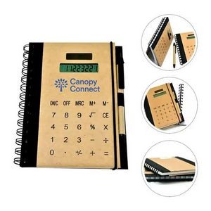 Multi-Function Notebook Solar Calculator with Pen