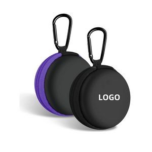 EVA Round Earbud Case With Carabiner