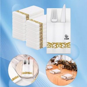 Disposable Cloth Napkins With Flatware Pocket
