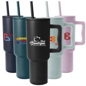 40 oz Insulated Travel Tumbler with Handle Your Ultimate Branded Portable Companion