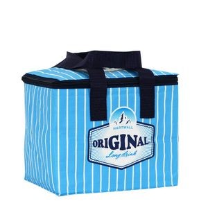 Water-Proof Full-Color Laminated Insulated 6-Can Cooler Bag 3-Side Zipper Closure 8"x6.5"x6.75"