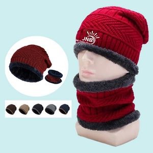 Winter Warm Knit Beanie & Long Neck Scarf Set