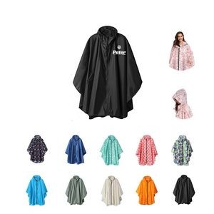 Rain Poncho Jacket Coat Hooded
