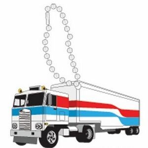 Semi Truck Promotional Line Key Chain w/ Black Back (2 Square Inch)