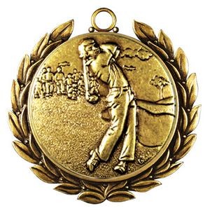 Stock Medal w/ Wreath (Golf Male) 2 3/4"