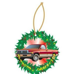 Red Pick Up Promotional Wreath Ornament w/ Black Back (2 Square Inch)