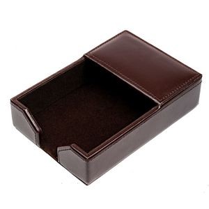 Bonded Dark Brown Leather Memo Holder (4"x6")