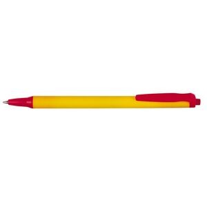 Retractable Ballpoint Pen w/ Contrast Pocket Clip & Tip