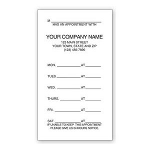 One-Sided Appointment Business Card