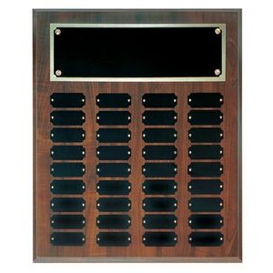 15" x 18" Cherry Finish Perpetual Plaque with 36 Plates