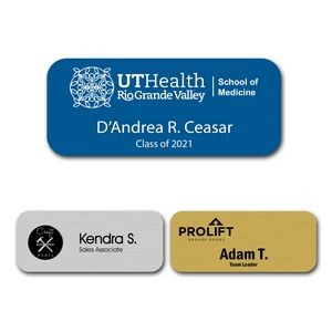 Engraved Plastic Name Badge with Personalization 1.25" x 3"