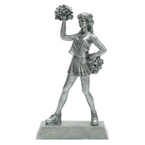 Signature Silver Cheerleader Figurine - 10 1/2"