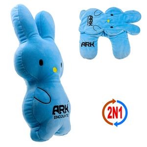 Blue Bunny 2N1 Convertible Plush Rabbit & Neck Pillow