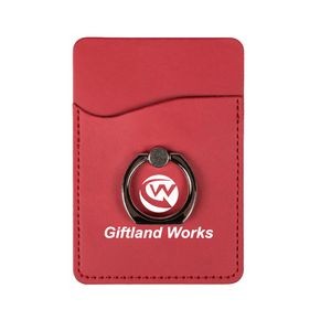PU Leather Cell Phone Wallet with Ring Stand