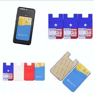 Dual Pockets Silicone Cell Phone Wallet with Pocket for Credit Card, ID, Business Card