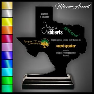 11" Texas Black Acrylic Award with Mirror Accent