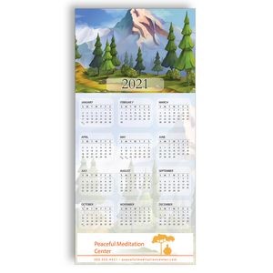 Z-Fold Personalized Greeting Calendar - Forest Illustration