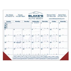 12 Month Desk Calendar | 22" x 17" | 1 Imprint Area | Blue Calendar Color