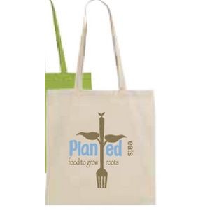 Lightweight Natural Canvas Convention Tote Bag with Shoulder Strap - Full Color Transfer (15