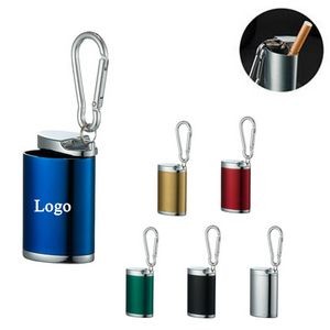 Portable Stainless Steel Ashtray With Carabiners Keychain