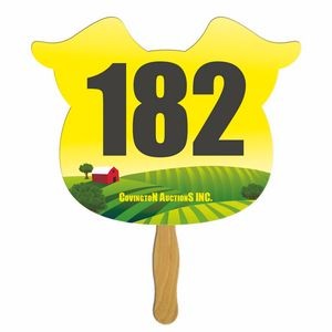 Pig Auction Hand Fan Full Color