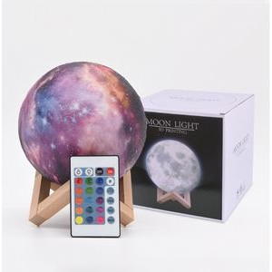Starry Sky 3D Printed Moon Painted Lamp 5.9 Inch