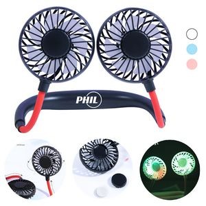 Dual Breeze Hands-Free Neck Fan With Mood Light And Fragrance Box