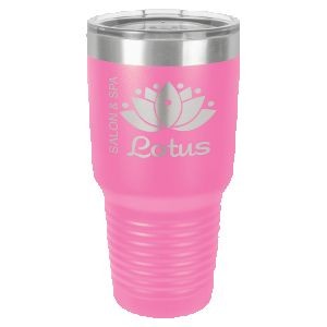 30 Oz. Polar Camel Pink Ringneck Vacuum Insulated Tumbler w/Clear Lid
