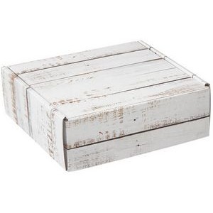 Distressed Wood Corrugated Mailer Box (12"x9"x3")