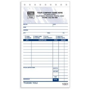 Sales Receipt Slips - Small, 3-Part Forms